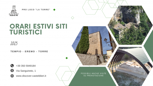 Aperture siti turistici 2023 - Eremo, Tempio, Torre